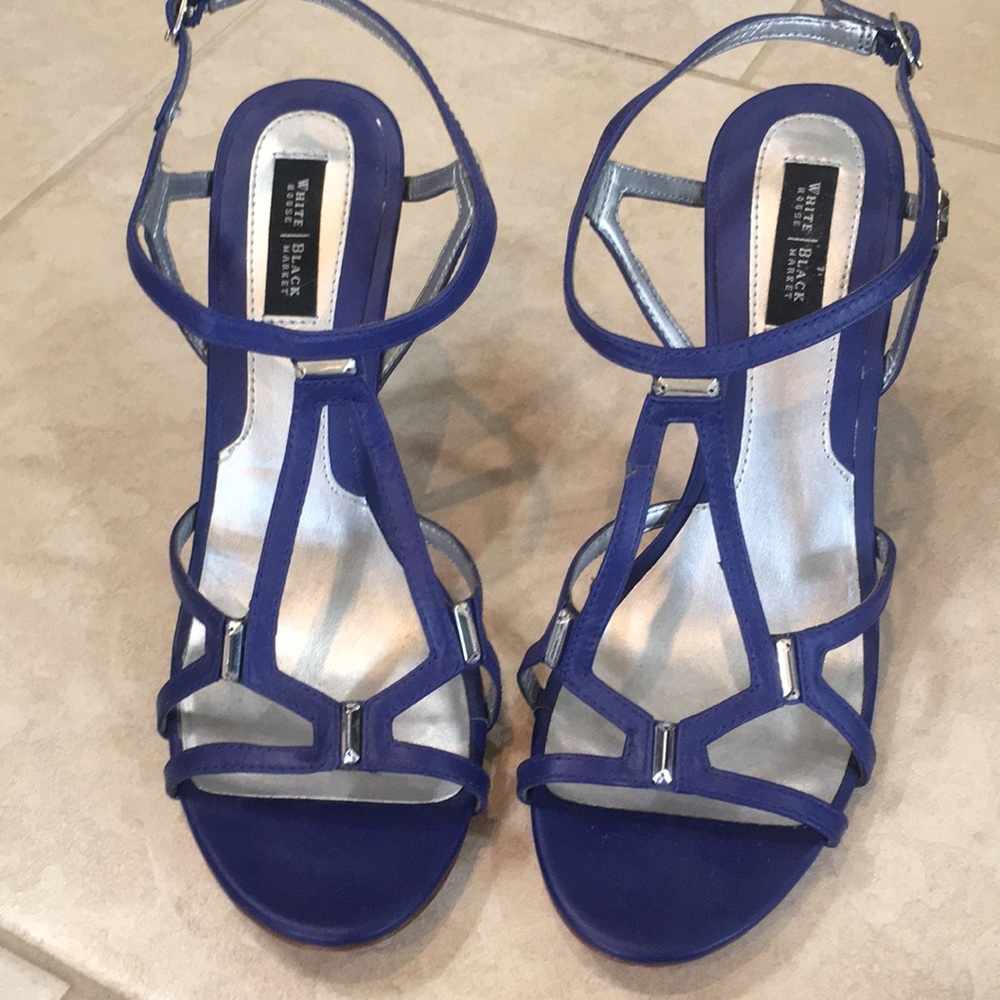 Royal blue White House Black Market strappy heels